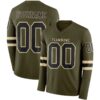 Custom Olive Black-Cream Long Sleeve Salute To Service Authentic Football Jersey