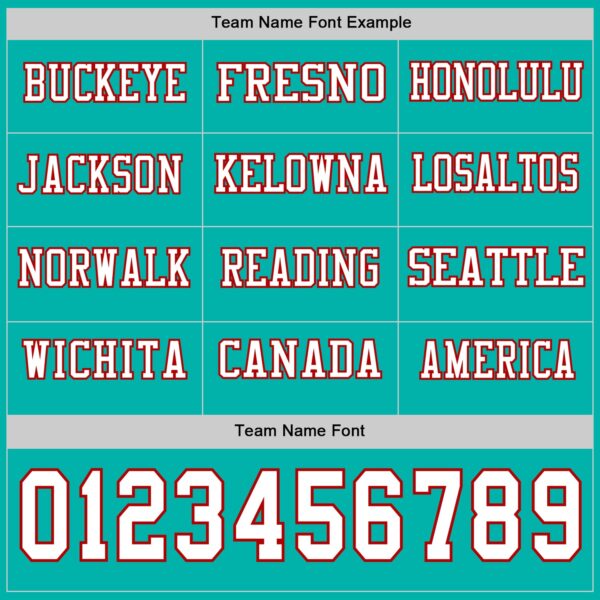 Custom Aqua White-Red Long Sleeve Authentic Football Jersey