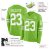 Custom Neon Green White Long Sleeve Authentic Football Jersey