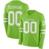 Custom Neon Green White Long Sleeve Authentic Football Jersey