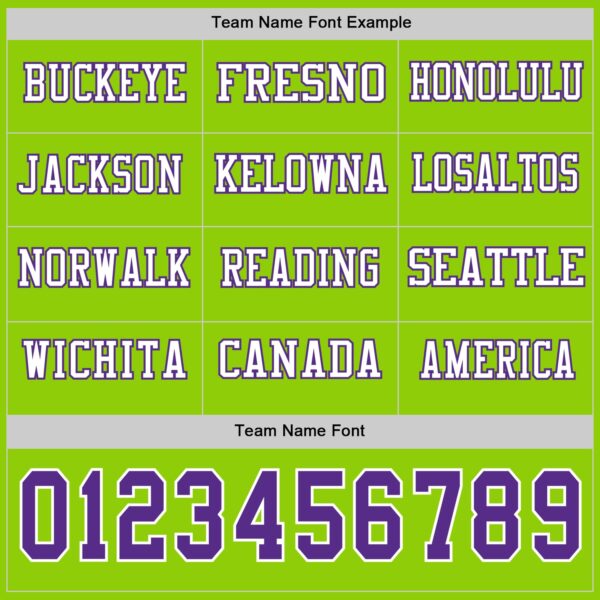 Custom Neon Green Purple-White Long Sleeve Authentic Football Jersey