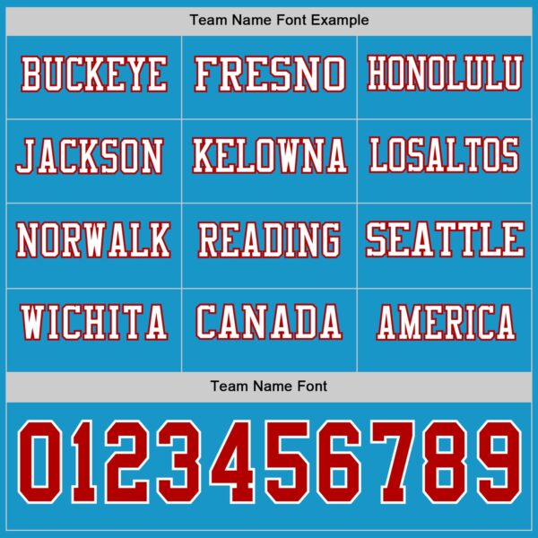 Custom Panther Blue Red-White Long Sleeve Authentic Football Jersey