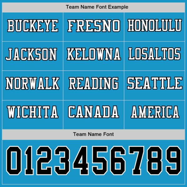 Custom Panther Blue Black-White Long Sleeve Authentic Football Jersey