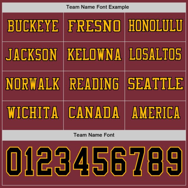 Custom Burgundy Black-Gold Long Sleeve Authentic Football Jersey