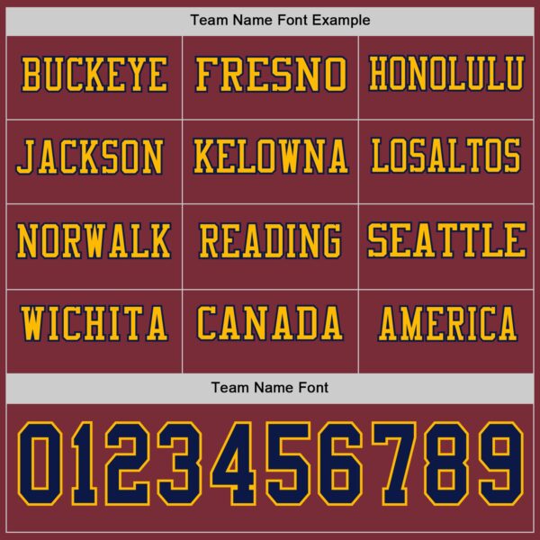 Custom Burgundy Navy-Gold Long Sleeve Authentic Football Jersey