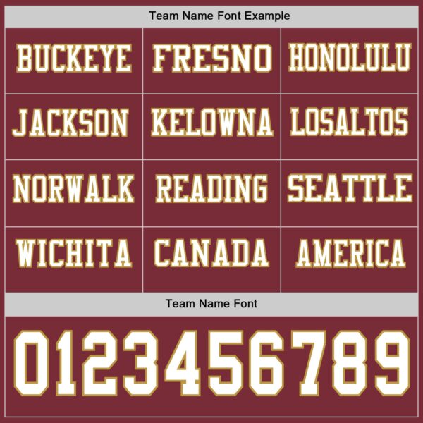 Custom Burgundy White-Old Gold Long Sleeve Authentic Football Jersey