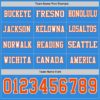 Custom Powder Blue Orange-White Long Sleeve Authentic Football Jersey