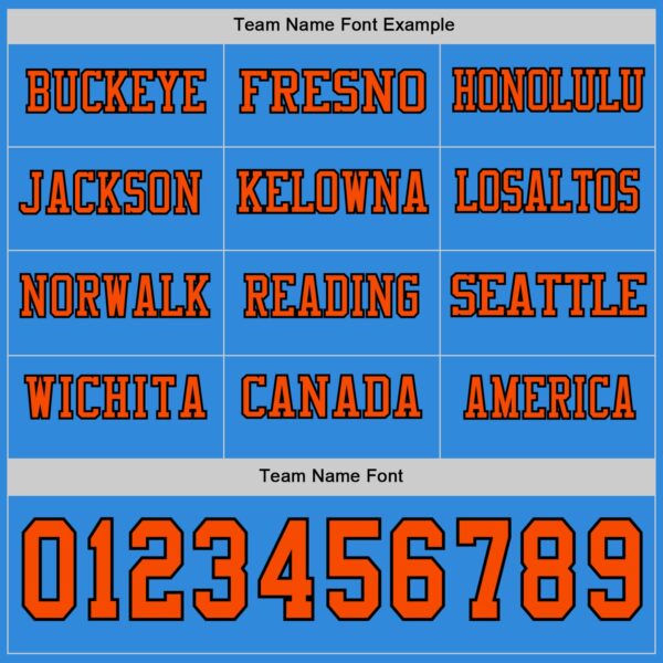 Custom Powder Blue Orange-Black Long Sleeve Authentic Football Jersey