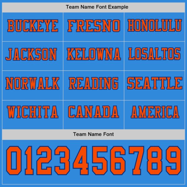 Custom Powder Blue Orange-Royal Long Sleeve Authentic Football Jersey