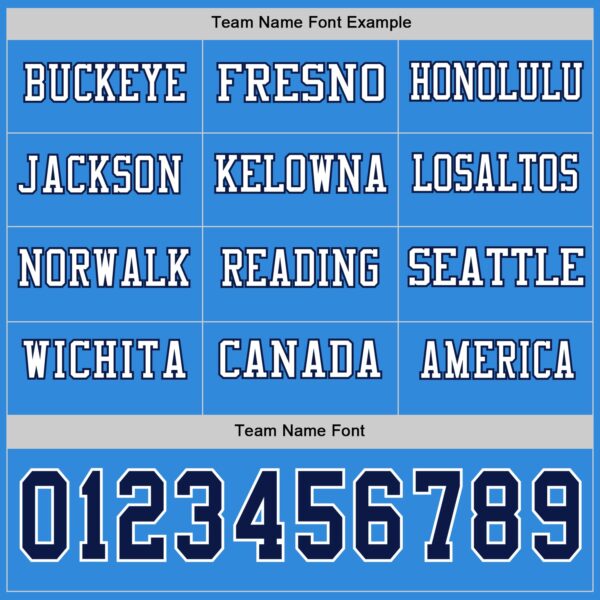 Custom Powder Blue Navy-White Long Sleeve Authentic Football Jersey