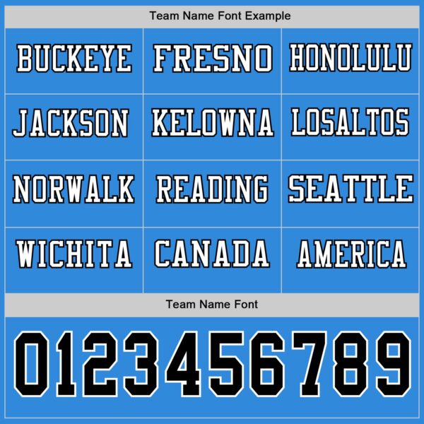 Custom Powder Blue Black-White Long Sleeve Authentic Football Jersey