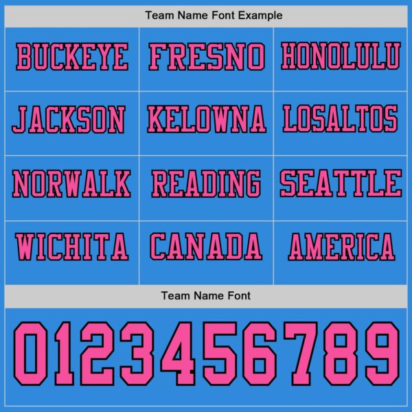 Custom Powder Blue Pink-Black Long Sleeve Authentic Football Jersey