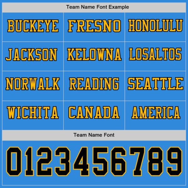 Custom Powder Blue Black-Gold Long Sleeve Authentic Football Jersey