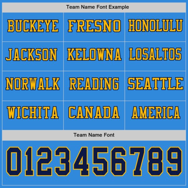 Custom Powder Blue Navy-Gold Long Sleeve Authentic Football Jersey