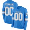 Custom Powder Blue White-Gray Long Sleeve Authentic Football Jersey