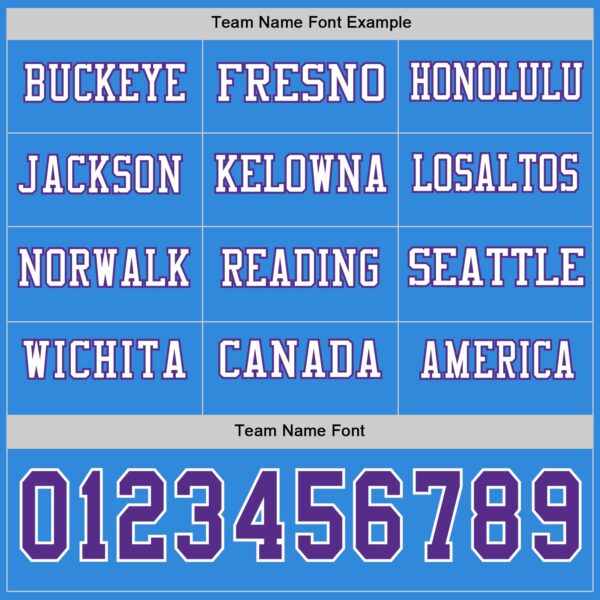 Custom Powder Blue Purple-White Long Sleeve Authentic Football Jersey