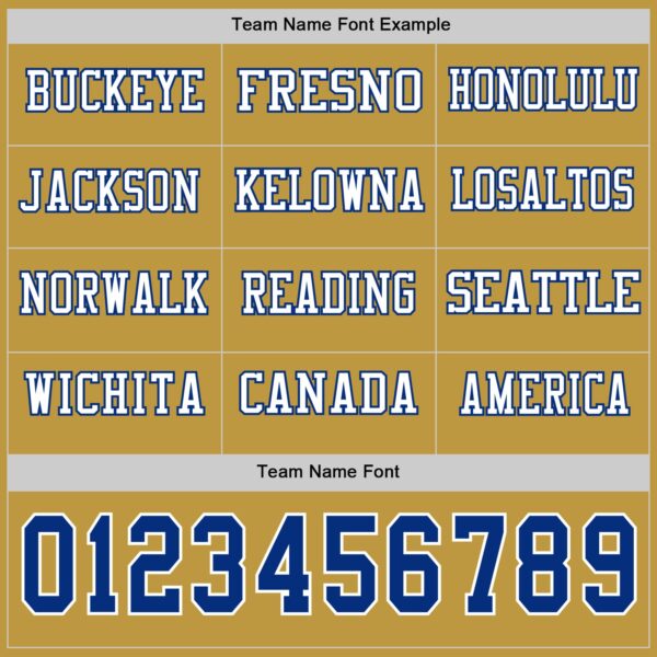 Custom Old Gold Royal-White Long Sleeve Authentic Football Jersey