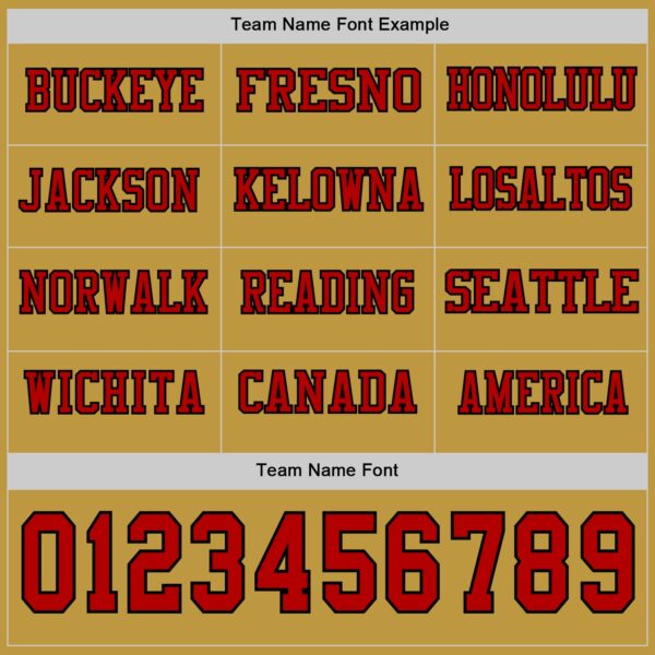 Custom Old Gold Red-Black Long Sleeve Authentic Football Jersey