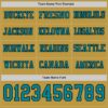 Custom Old Gold Teal-Black Long Sleeve Authentic Football Jersey