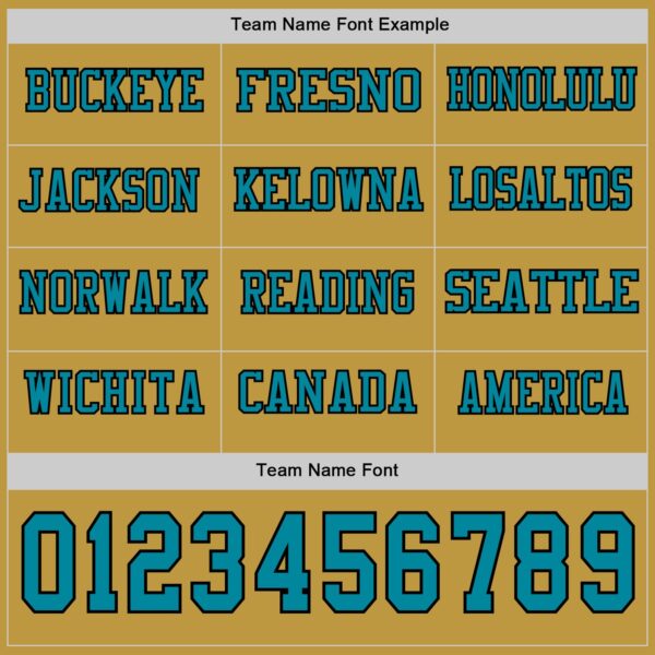 Custom Old Gold Teal-Black Long Sleeve Authentic Football Jersey
