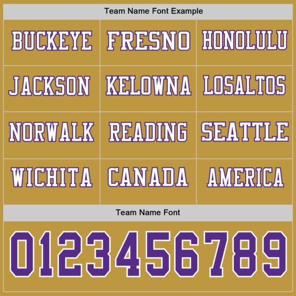 Custom Old Gold Purple-White Long Sleeve Authentic Football Jersey