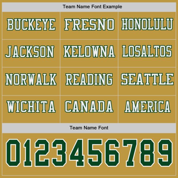 Custom Old Gold Green-White Long Sleeve Authentic Football Jersey