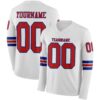 Custom White Red-Royal Long Sleeve Authentic Football Jersey