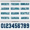 Custom White Navy-Teal Long Sleeve Authentic Football Jersey
