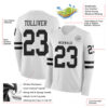 Custom White Black Long Sleeve Authentic Football Jersey