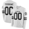 Custom White Black Long Sleeve Authentic Football Jersey