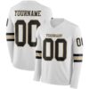Custom White Black-Vegas Gold Long Sleeve Authentic Football Jersey