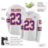 Custom White Purple-Orange Long Sleeve Authentic Football Jersey