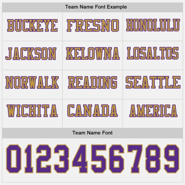 Custom White Purple-Old Gold Long Sleeve Authentic Football Jersey