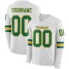 LongSleeve1038 Custom White Kelly Green-Gold Long Sleeve Authentic Football Jersey