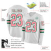 Custom White Medium Pink-Kelly Green Long Sleeve Authentic Football Jersey
