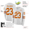 Custom White Texas Orange Long Sleeve Authentic Football Jersey