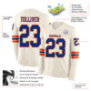 Custom Cream Royal-Orange Long Sleeve Authentic Football Jersey