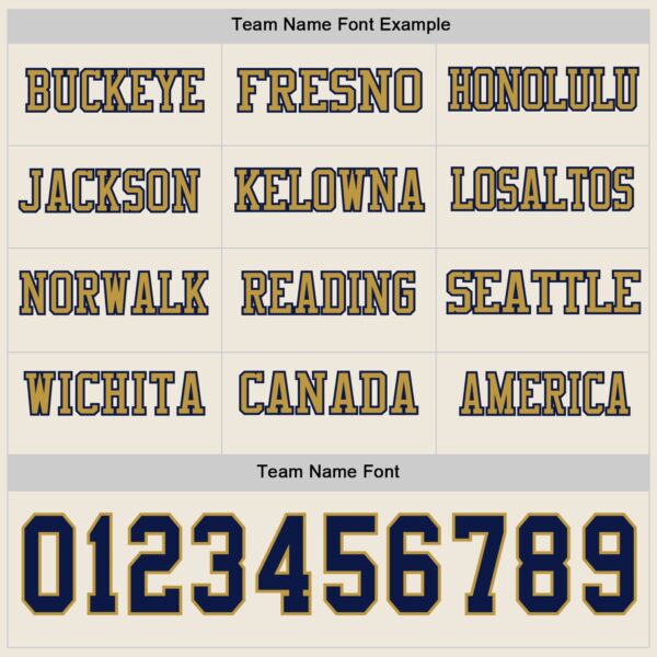 Custom Cream Navy-Old Gold Long Sleeve Authentic Football Jersey