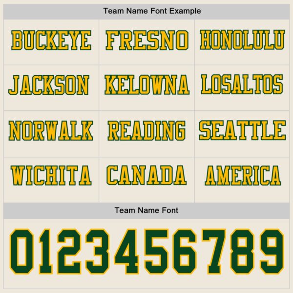 Custom Cream Green-Gold Long Sleeve Authentic Football Jersey