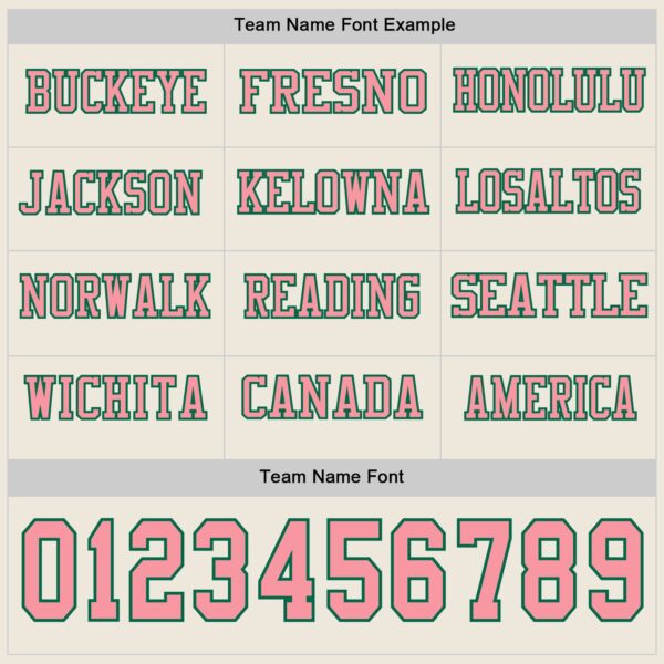 Custom Cream Medium Pink-Kelly Green Long Sleeve Authentic Football Jersey