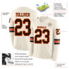 Custom Cream Brown-Orange Long Sleeve Authentic Football Jersey