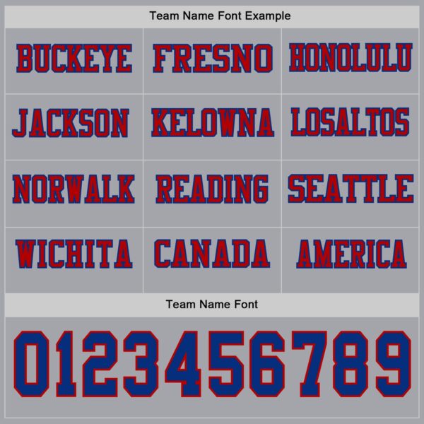 Custom Gray Royal-Red Long Sleeve Authentic Football Jersey