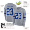 Custom Gray Royal-White Long Sleeve Authentic Football Jersey