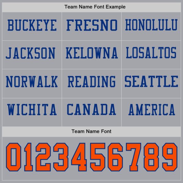 Custom Gray Orange-Royal Long Sleeve Authentic Football Jersey