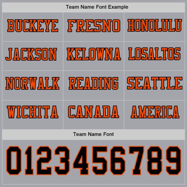 Custom Gray Black-Orange Long Sleeve Authentic Football Jersey