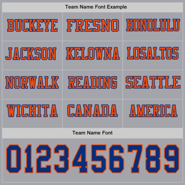 Custom Gray Royal-Orange Long Sleeve Authentic Football Jersey