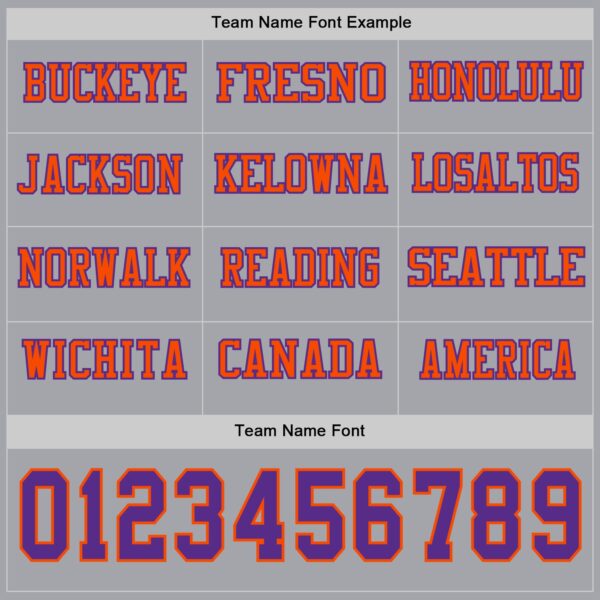 Custom Gray Purple-Orange Long Sleeve Authentic Football Jersey