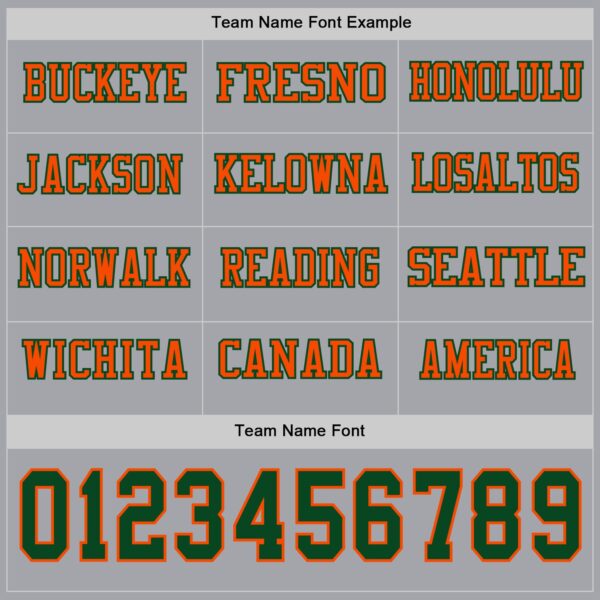 Custom Gray Green-Orange Long Sleeve Authentic Football Jersey