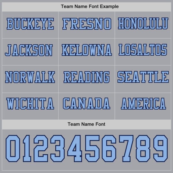 Custom Gray Light Blue-Navy Long Sleeve Authentic Football Jersey