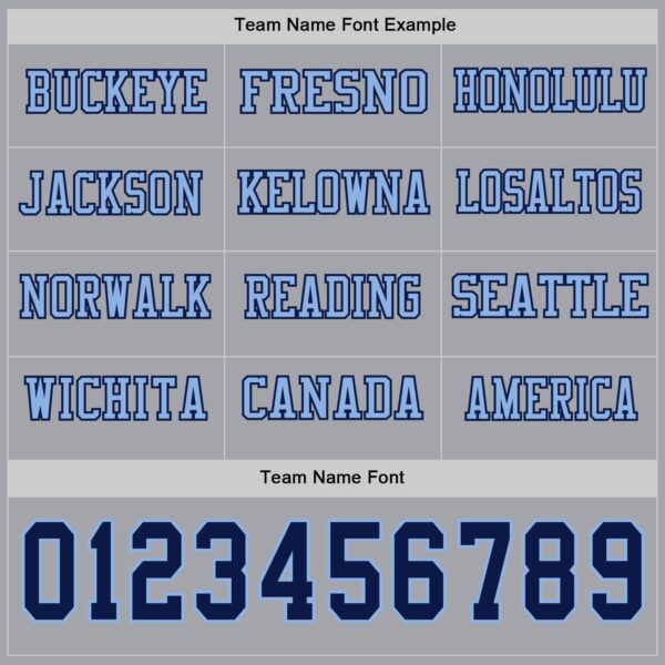 Custom Gray Navy-Light Blue Long Sleeve Authentic Football Jersey